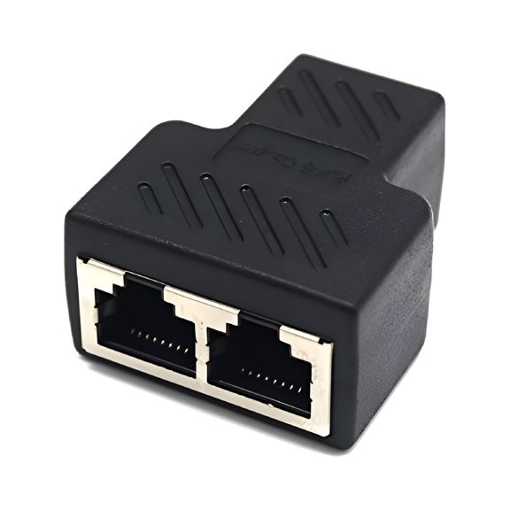 GJX 2026 New Rj45 Splitter Adapter 1 to 2 Dual Female Port Cat 5/Cat 6 Lan Ethernet Socket Splitter Connector Adapter for Networking,Internet Connection,Data Transfer,Home Office,Office Setup.