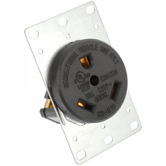 GJX 2026 New Rv Receptacle 125V Flush Mounting Receptacle 30A Grounding Trailer Outlet for Rvs, Trailers, Outdoor Equipment, Camping, Electrical Setups.