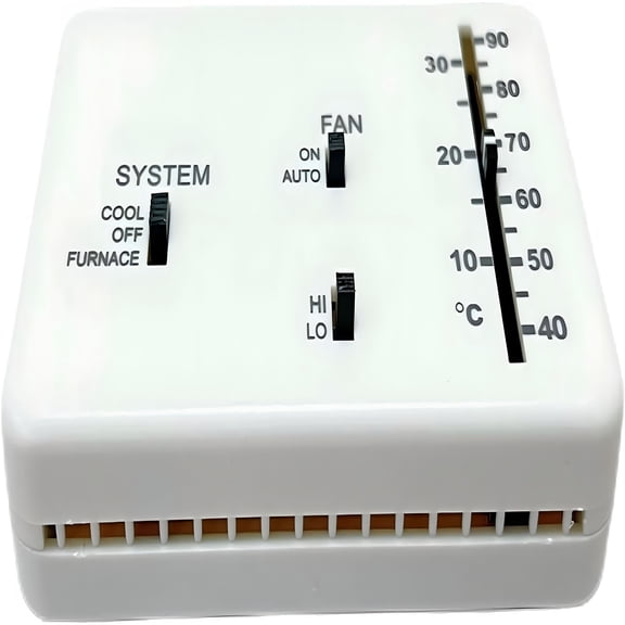 GJX 2026 New Rv Thermostat, Analog Thermostat Replacement for Cool Only/Furnace 3106995.032, 12 Vdc (White), for Rvs, Campers, Mobile Homes, Temperature Control, Hvac Systems.