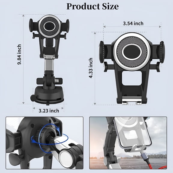 GJX 2026 New Safe Navigation Suction Cup Multiple Devices Car Mounts for Smartphones,Gps,Tablets,Hands-Free Driving,Car Navigation,Secure Mounting,Road Trips.