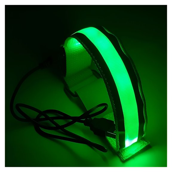 GJX 2026 New Safety Bracelets, Led Slap Armband Kids Walking at Night Safe Led Light Wrist Light Reflective Belt, Magic Band Running Lights for Runners - Green