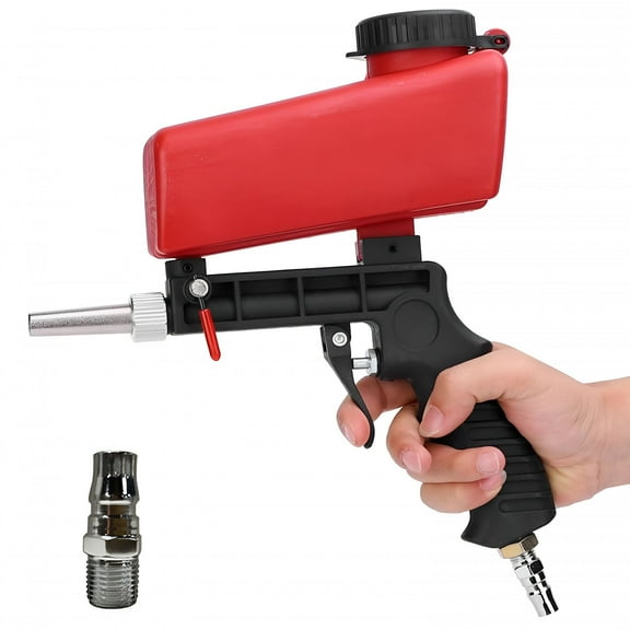 GJX 2026 New Sandblaster Sand Blaster Gun Kit,Portable 90Psi Gravity Sand Blasting Spray Tool,Pneumatic Sandblaster for Air Compressor,Remove Paint,Stains,Rust & Clean Surfaces