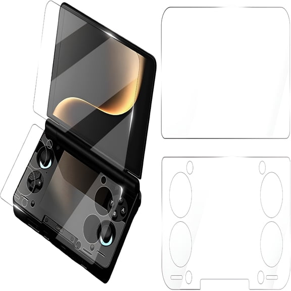 GJX 2026 New Screen Protector Compatible with Handheld Console-Tempered Glass for Dual Screens,Scratch-Resistant&High-Definition(Upper Screen + Lower Screen)