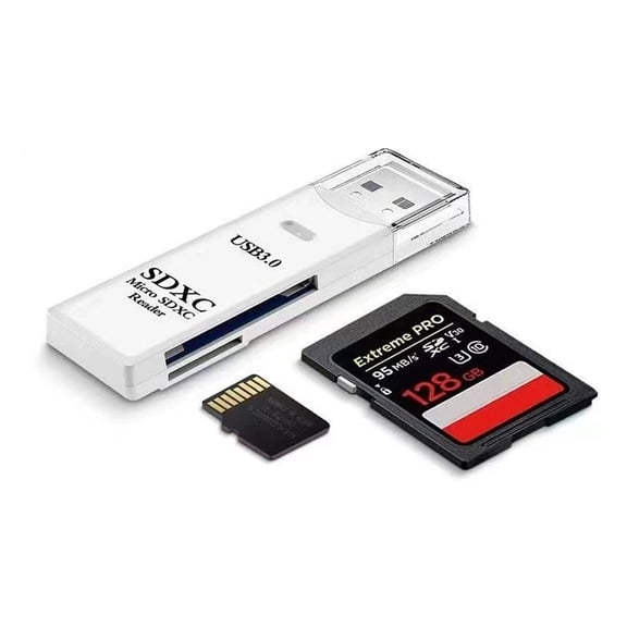 GJX 2026 New Sd Card Reader Suitable for Camera and Computer Micro Sd Card Reader 3.0 High - Speed Transfer Card Reader White for Data Transfer Photography File Storage Camera Laptop Use.