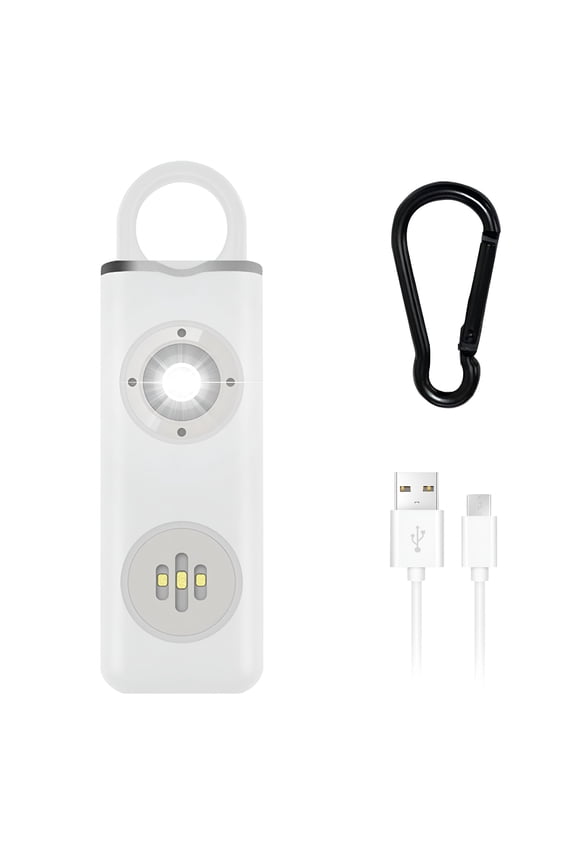 2026 New Siren Self Defense-Loud 130 Db Siren,Strobe Sos Led Light-Self Defense Siren for Women Men Children-Alarm Keychain(White)