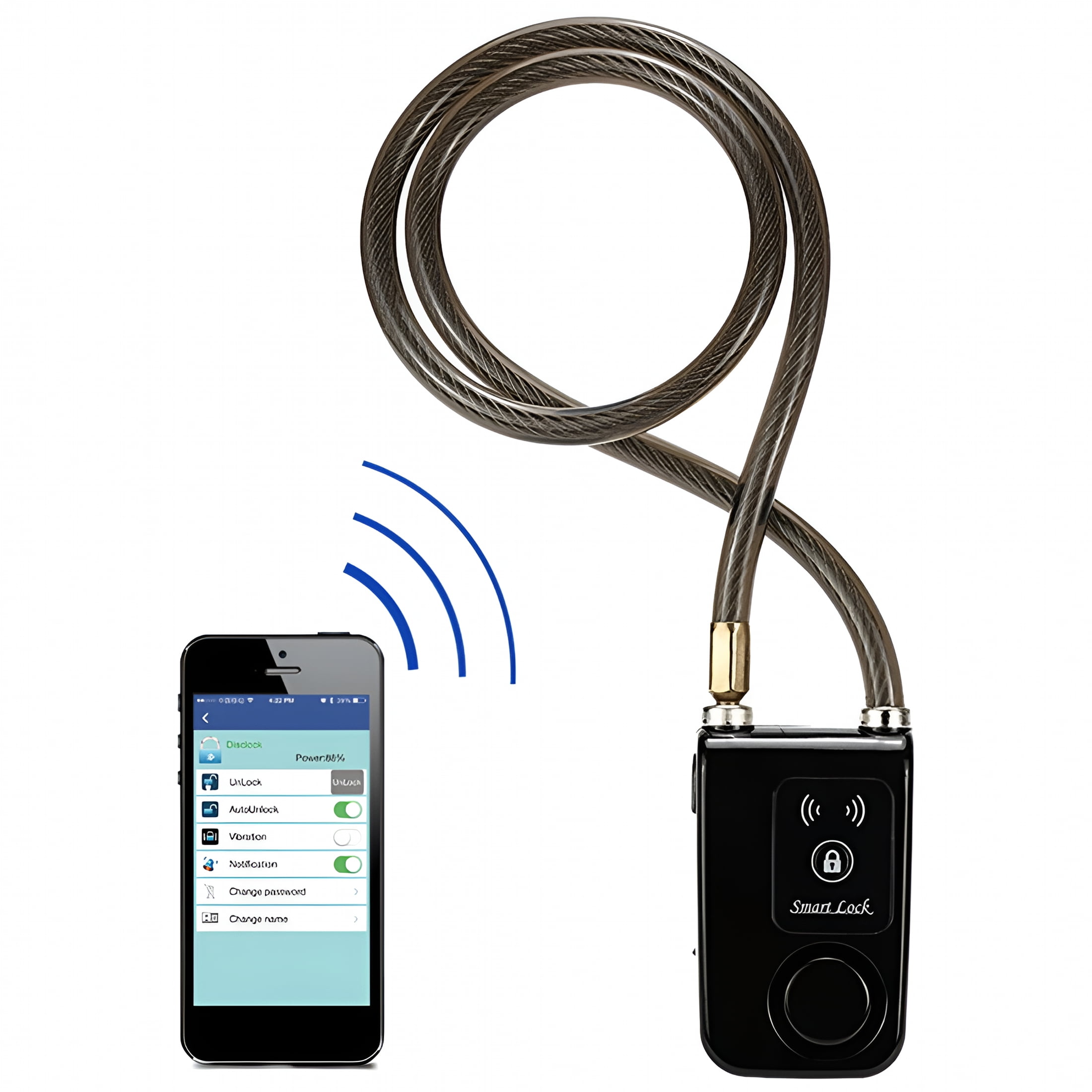 GJX 2026 New Smart Bike Lock/Bicycle Lock Bluetooth App Controlled Lock, Bike Alarm Lock 110Db, Steel Motorcycle Lock Anti Theft, Splash-Proof Bike Alarm Lock for Scooter/Stroller/Gate