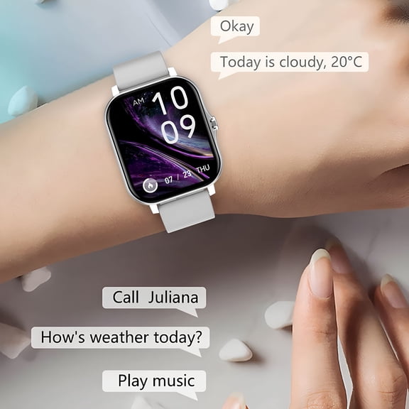 GJX 2026 New Smart Watch,Fitness Smart Watches,Health Smart Watches,Sports Smart Watch,Touchscreen Smartwatches Bluetooth Android with Talk Call and Text,Silver