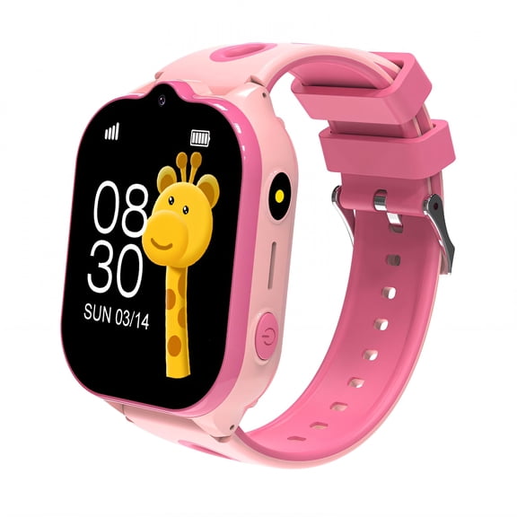 GJX 2026 New Smart Watch for Kids Setracker App Kids Smart Watch Alert Notification Watches for Kids for School Home Outdoor Pink 4G