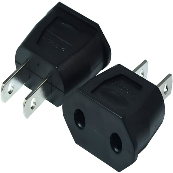 GJX 2026 New Socket Plug Adapter Europe Eu Euro to Us Travel Charger Ac Power Converter for Travel,Hotel,Home,Office,Business Trip 2Pcs (Black)