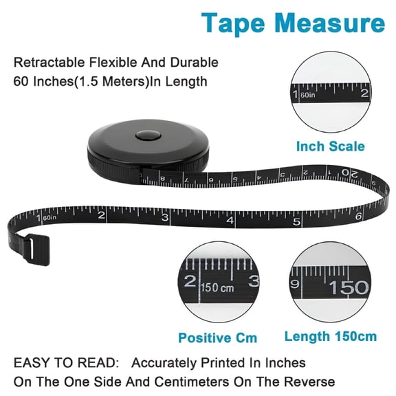 GJX 2026 New Soft Tape Measure Bmi Body Measuring Tape Cloth Ruler-Sewing Tailor for Body Measurement, Sewing, Tailoring, Crafting, Fitness Tracking