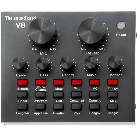 GJX 2026 New Sound Card Plug Play Long Life L 12 Sound Effects Practical Portable Live Bluetooth-Compatible Sound Card for Streaming,Gaming,Recording,Live Events