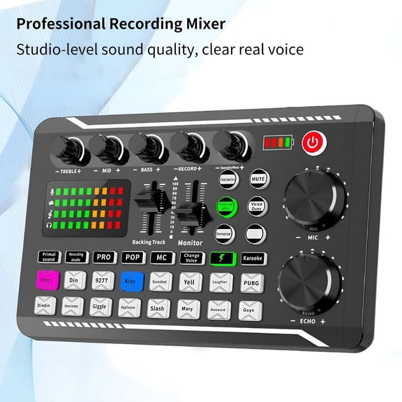 GJX 2026 New Sound Card Professional Volume Adjustable Usb Live Stream Audio Card Adapter for Pc for Live Streaming,Podcasting,Gaming,Audio Recording,Sound Editing,Content Creation.
