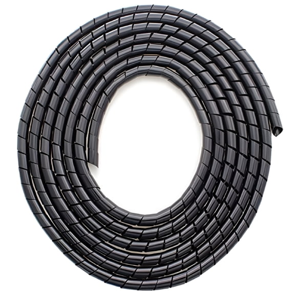 GJX 2026 New Spiral Cable Wrap,10Ft-1/4 Inch Spiral Wire Wrap Cord Covers Bundle Sleeve Hose for Pc Tv Computer Electrical Wire Organizer,Tangle Stop Cord Cover and Detangler,Black