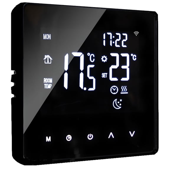 GJX 2026 New Square Digital Smart Programmable Thermostat for Home, Office, Energy-Saving, Temperature Control, Heating, Cooling.