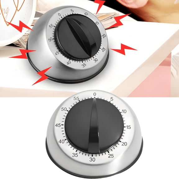 GJX 2026 New Stainless Steel Long Ring 60 Minute Mechanical Timer,0 to 60 Minutes Unit Range for Cooking,Baking,Workout,Study