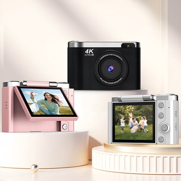 GJX 2026 New Student Digital Camera 2.8-Inch Flip Screen,Autofocus,1080P Hd,Selfie Beauty Camera for Kids&Teens,Black,For School Projects,Social Media,Family Events,Travel Photography