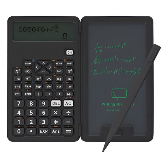 GJX 2026 New Student Scientific Calculator with 12-Digit Large Screen Math Tool with Notepad Function,For Algebra Calculus and Homework Battery-Powered and Portable Black