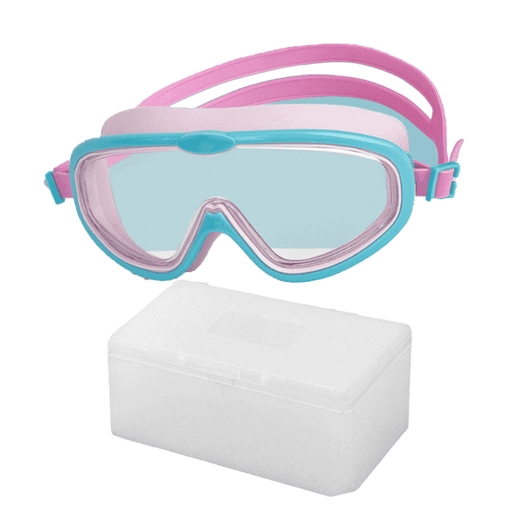 GJX 2026 New Swimming Goggles Anti-Fog Technology with Hd Lenses Kids Swim Goggles Double-Layer Lens Dtructure Kids Goggles Blue Pink for Pool Beach Swimming Lessons Water Sports.