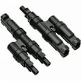 thumbnail image 1 of GJX 2026 New T-Shaped Photovoltaic Connector Solar Cable Connector Fireproof,Waterproof and Dustproof Black,Mc4 2 to 1 for Solar Panels, Outdoor Installations, Renewable Energy Systems., 1 of 5