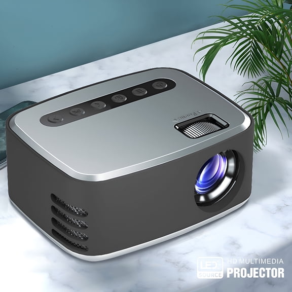 GJX 2026 New T20 Mini Portable Pocket Home Cinema 1080P Led Home Media Video Player Movie Projector-Projector 3D Hd 1080P Led Cinema Av Usb Silver