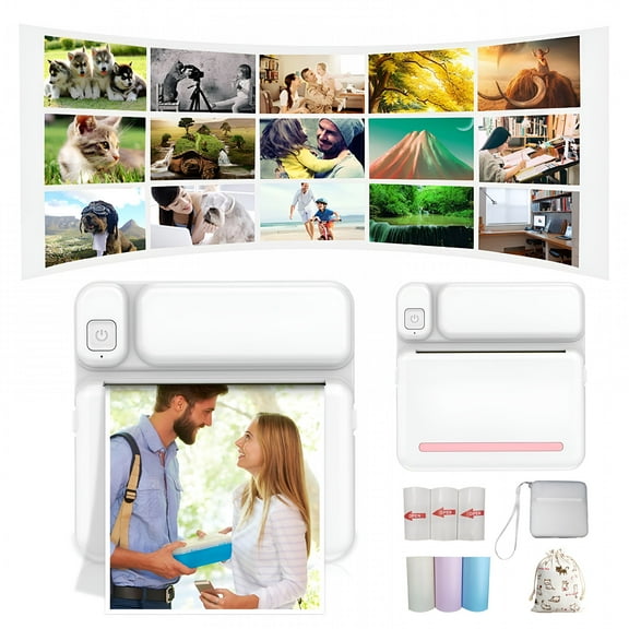 GJX 2026 New Thermal Portable Printer 57Mm Mini Wireless Pos Thermal Image Photo Printer for Android Ios Mobile Phone for Business,Retail,Events,Travel,Personal Use,On-The-Go Printing