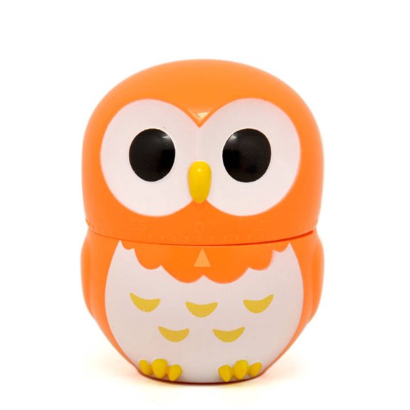 GJX 2026 New Timer Cute Owl Design Kitchen Timer Strong Magnetic Base Shot Timer for Kitchen Baking Cooking Orange