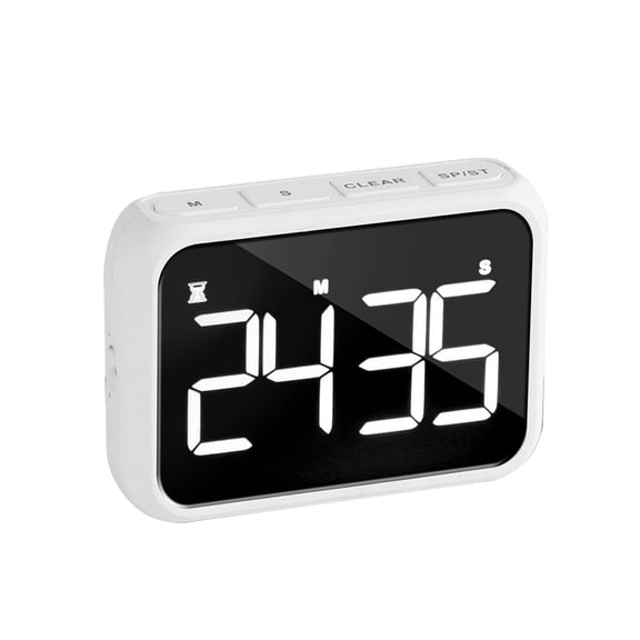 GJX 2026 New Timer Minimalist Large Screen Design Timers Multiple Mounting Options Shot Timer White for Kitchen Gym Study Sports Cooking