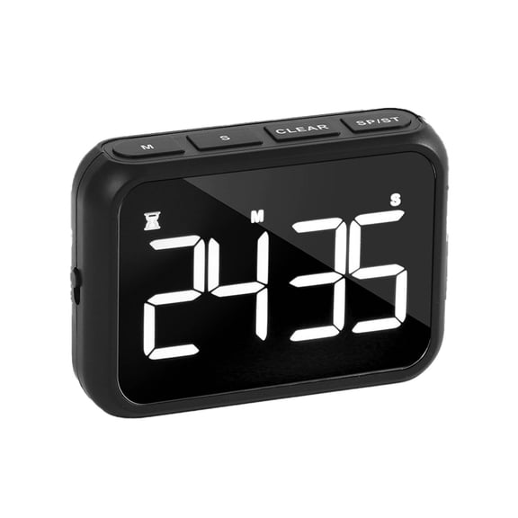 GJX 2026 New Timer Minimalist Large Screen Design Timers Multiple Mounting Options for Cooking Workout Study Shot Timer Black
