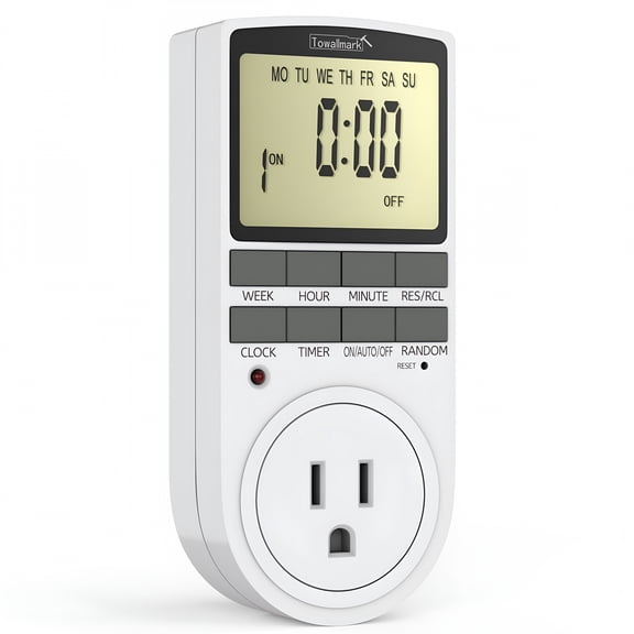 GJX 2026 New Timer Outlet,Plug-In Electric Timer Electrical Outlets 15A/1800W,Lcd Display for Home,Garden,Office,Appliances,Lamp