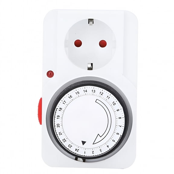 GJX 2026 New Timer Socket Indoor 24-Hour Mechanical Outlet Timer (Eu Plug) for Home, Office, Appliances, Power Management, Energy-Saving, Daily Schedules.
