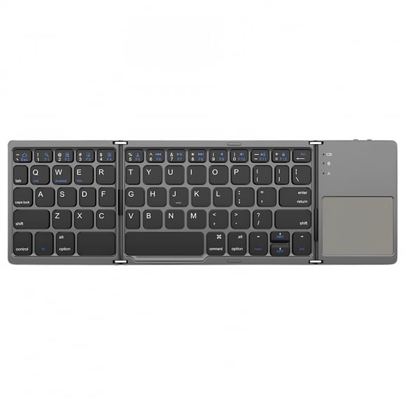 GJX 2026 New Tri-Folding Bluetooth Keyboard,Wireless Portable Foldable Bluetooth Keyboard for Travel,Keyboard with Touchpad,Rechargeable Multi-Device Small Keyboard for Laptop Tablet Pc Smartphone