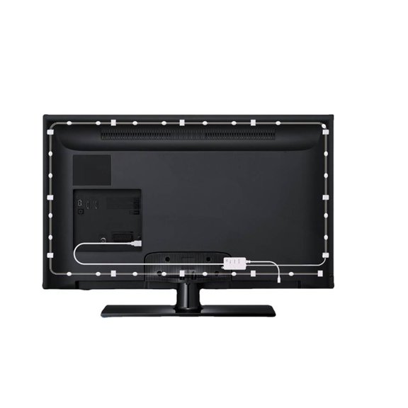 GJX 2026 New Tv Backlights Multiple Control Methods Behind Tv Led Lighting Remote Control Tv Backlight Sync to Screen for Tv Home Theater Gaming Bedroom Living Room