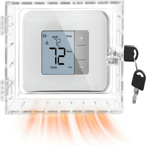 GJX 2026 New Universal A/C Thermostat Lock Box with Key,Clear Thermostat Guard,Wall Thermostat Cover for 6.5 "H X 4.72 "W X 1.65 "D Or Smaller for Home, Office, School, Hotel