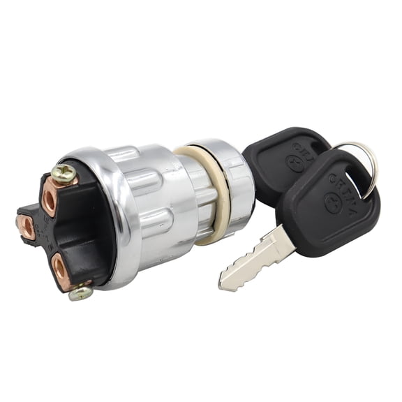 GJX 2026 New Universal Ignition Key Starter Switch with 2 Keys/ 12V 3 Battery Disconnect Switch Wire for Trailer/ Car/ Motorcycle/ Boats/ Tractor