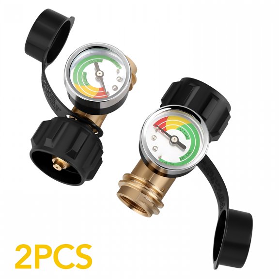 GJX 2026 New Upgraded Propane Tank Gauge Level Indicator,Lp Tank Gauge for 5-40 Lb Propane Tank with Qcc1 Connection,Suitable for Cylinder,Bbq Gas Grill,Rv Camper,Heater&More Appliances,2 Pack