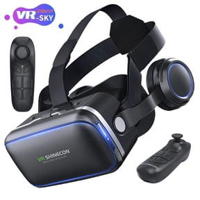 GJX 2026 New Upgraded Version Vr Glasses with Remote Controller, 3D Glasses Virtual Reality Headset for Vr Games & 3D Movies, Eye Care System for Android Smartphones 3D Vr Glasses (Black)