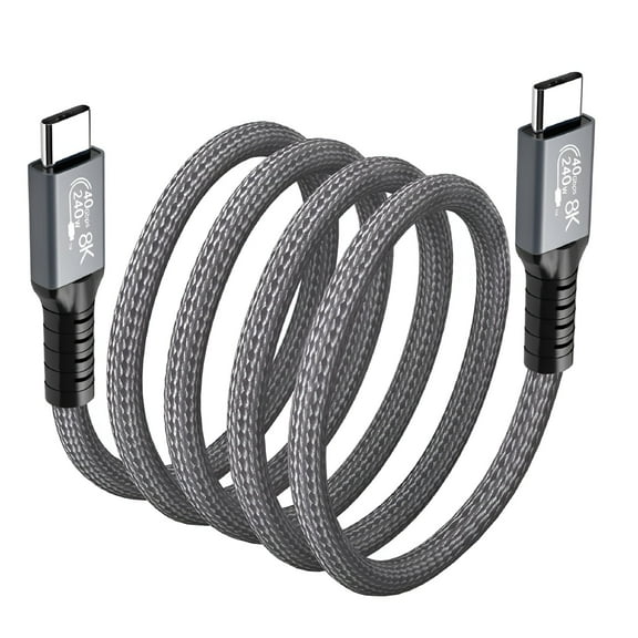 GJX 2026 New Usb 4.0 Data Cable for Thunderbolt 4 Type C Double Head 8K Cable 40Gbps Pd 240W Fast Charging Cable,For Computers,Laptops,Gaming,Video Streaming,High-Speed Data Transfer