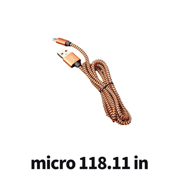 GJX 2026 New Usb Cable Powerful Micro Usb Cable Heat-Resistant Smart Android Charger Cable Orange 9Ft for Fast Charging Data Transfer Phone Syncing Tablet Use Home Office Setup