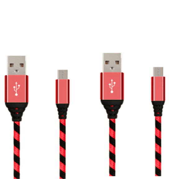 GJX 2026 New Usb Cable Quick Charge Usb Type C Cable Micro Usb Cable with Data Transfer Red 6Ftfor Home Office Travel Car Gaming Charging