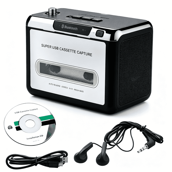 GJX 2026 New Usb Cassette-To-Mp3 Converter Capture Audio Music Player for Home,Studio,Dj,Archive,Recording,Personal,Professional