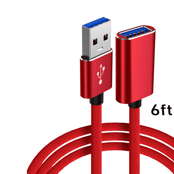 GJX 2026 New Usb Extension Cable Usb A Extension Cable with High-Speed Data Transfer Usb A Male to Female Cord Usb Printer Cable for Printers Scanners Computers Red 6Ft