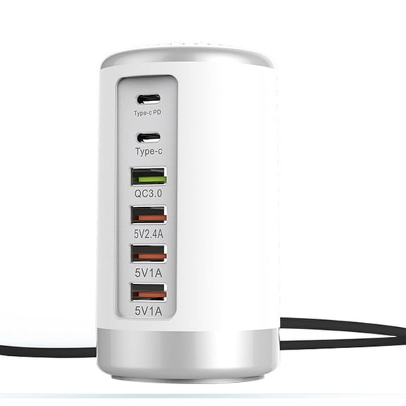 GJX 2026 New Usb Hub Cylinder Usb C Hub 65 W Convenient Wide Compatibility Usb Adapter for Laptop for Laptop Desktop Tablet Gaming White