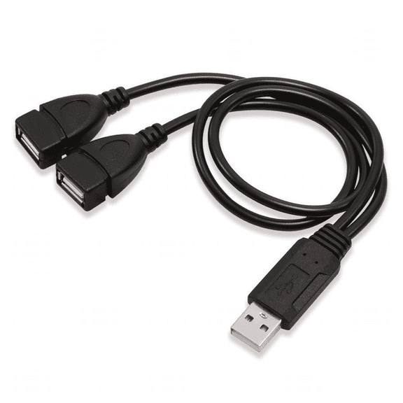 GJX 2026 New Usb Splitter Cable Pvc Material Dual Usb to Two Female Ports Multi-Device Compatible Data Transfer Cable for Charging for Pc Laptop Tablet Smartphone