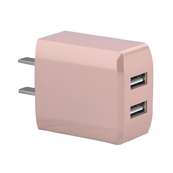GJX 2026 New Usb Wall Charger, 2A/5V Dual Port Usb Cube Power Adapter Charger Plug Block Charging Box Brick for , Lg, Htc, Moto, Android, Iphones, Pink