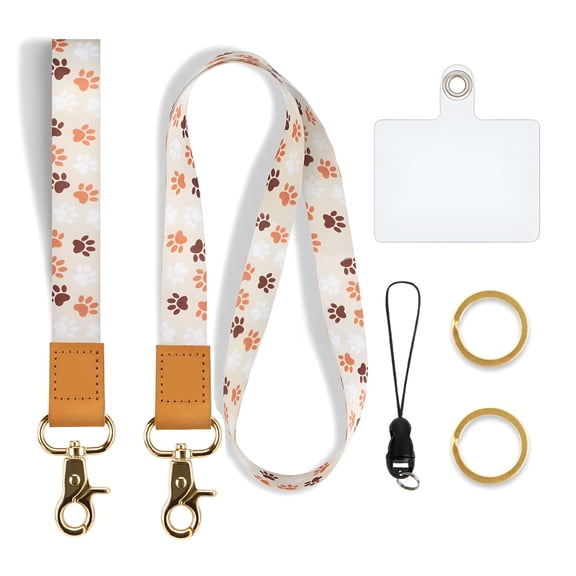 GJX 2026 New Versatile Phone Lanyard Set Stylish Print Design,Adjustable Crossbody and Wrist Strap,Universal Fit with 2 Phone Tether Tabs-Perfect for Women,Iphone Cases,Id Badges,And More