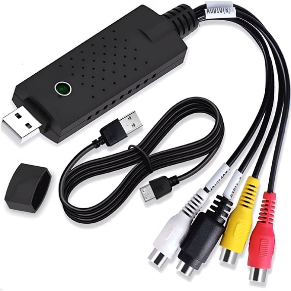 GJX 2026 New Vhs to Digital Converter Usb 2.0 Audio Video Capture Card for Home,Office,Archiving,Editing
