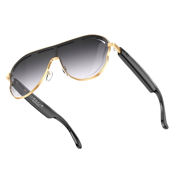 GJX 2026 New Video Call Translation Ai Smart Glasses European and American Large Frame Bluetooth Audio Glasses Stainless Steel Sunglasses