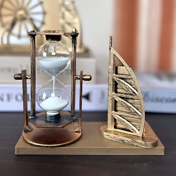 GJX 2026 New Vintage Hourglass Sand Timer Decorative Sandglass Retro Desktop Decor for Home, Office, Living Room, Study, Library,Creative Craft Ornament Housewarming Present