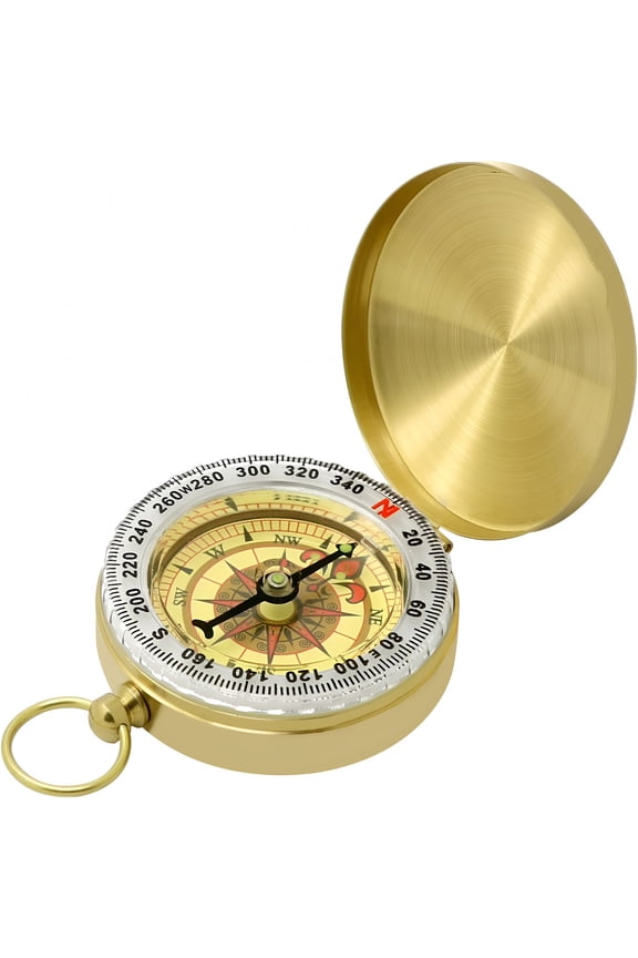 2026 New Waterproof Brass Compass for Hiking, Survival & Navigation Large Dial Pocket Compass with Keychain Loop, Ideal Metal Compass for Kids, Scouts, Hunting & Compass Gifts for Men