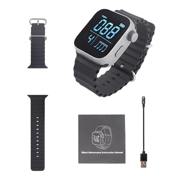 GJX 2026 New Wearable Vibrating Metronome 40-240 Bpm Smart Instruments Pulse Beat Counting Watch for All Guitar Piano Drums,Running Exercise Metronome,Piano Metronome,Instrumental N3D5
